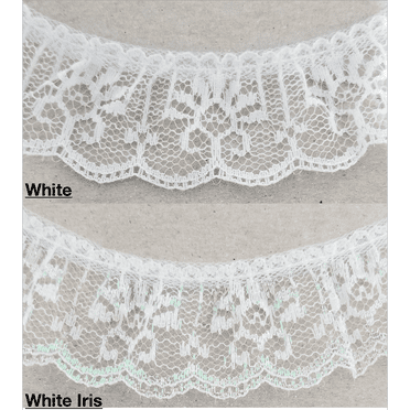 1-1/4" Ruffled Gathered Lace Trimming - 12 Yards - Color Options!