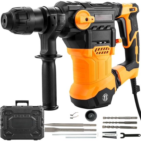 1-1/4" SDS Plus Rotary Hammer Drill 13 Amp Corded Heavy Duty Electric Demolition Hammer with Vibration Control Safety Clutch Variable Speed Power Tool
