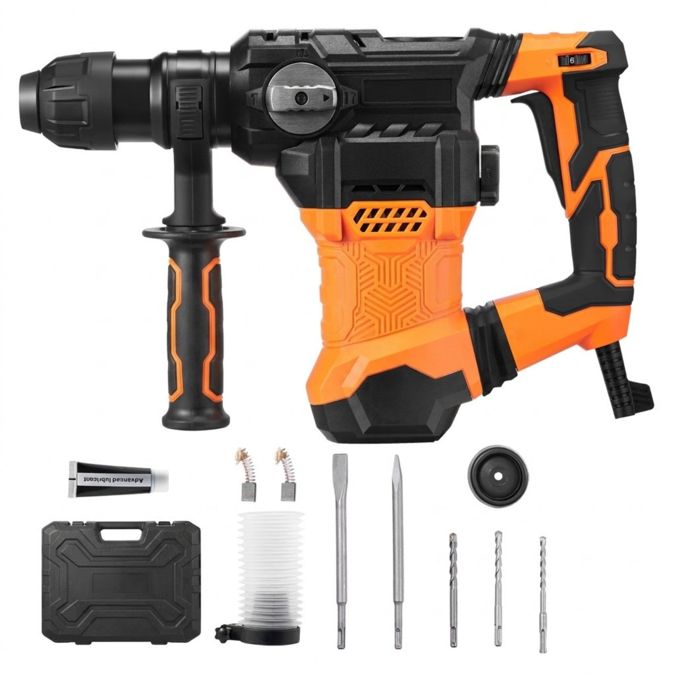 1-1/4" SDS-Plus Rotary Hammer Drill, 13 Amp Heavy Duty Corded Demolition Hammer with Vibration Control & Safety Clutch, Variable Speed Power Tool for Concrete