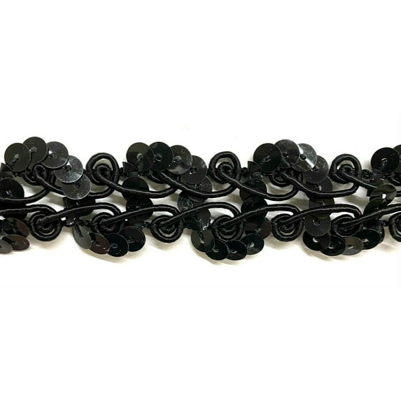 1-1/4" Sequin Loop w/ Braid Gimp Trim - 12 Total Yards!