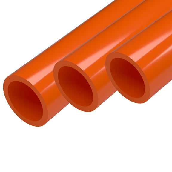 1-1/4" Size Furniture Grade PVC Pipe, 40", Orange (3-Pack)