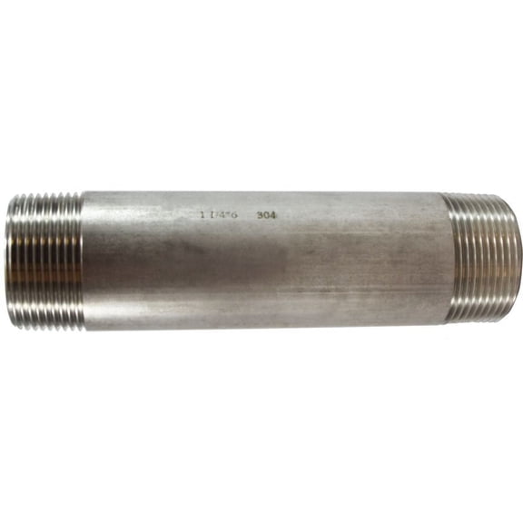 1-1/4 X 5-1/2 304 SS Nipple, #304 Sch 40 Stainless Steel Nipples, Nipples and Fittings