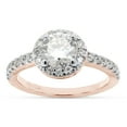 thumbnail image 1 of 1 1/4 ct. t.w Center 6.5MM Round Cut Lab Created Moissanite Diamond Solitaire Halo Engagement Ring For Women In 10K Solid Rose Gold (G-H Color, VVS1 Clarity, 1.25 Cttw)-6, 1 of 7