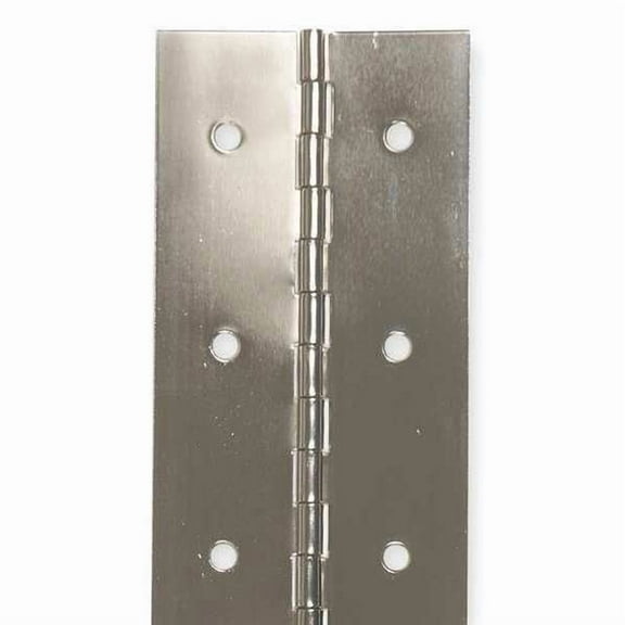 Piano Hinge, Steel, Full Surface Mounting, 1 1/4 in Leaf W x 72 in Leaf H, Steel