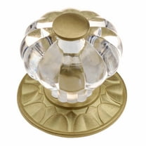 1-1/4-inch Clear Acrylic Melon Cabinet Knob with Satin Gold Backplate - 235140-SG ( Pack of 5)