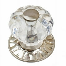 1-1/4-inch Clear Acrylic Melon Cabinet Knob with Satin Nickel Backplate - 235140-SN ( Pack of 5)