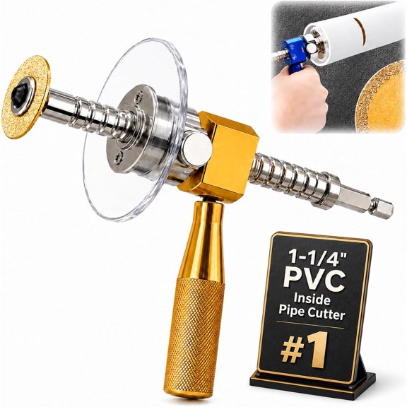 1-1/4" pvc inside pipe cutter metal tool with diamond grinding wheel and guide carbide for cast iron removal positioning hand operated adjustable depth kit drill grit cutting