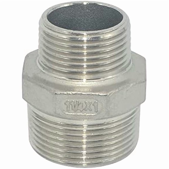 1-1/4" x 1" Male Threaded Reducing Nipple Fitting/Adapter,Stainless Steel SS304 NPT Pipe Hex Reducer Durable Pipe Tube Fitting Adapter Connector for Plumbing Industrial Water Gas Air Alignment Hi