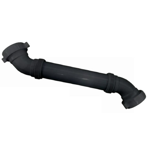1-1/4" x 16" Black Plastic Double End Extension Tube for Kitchen Sink