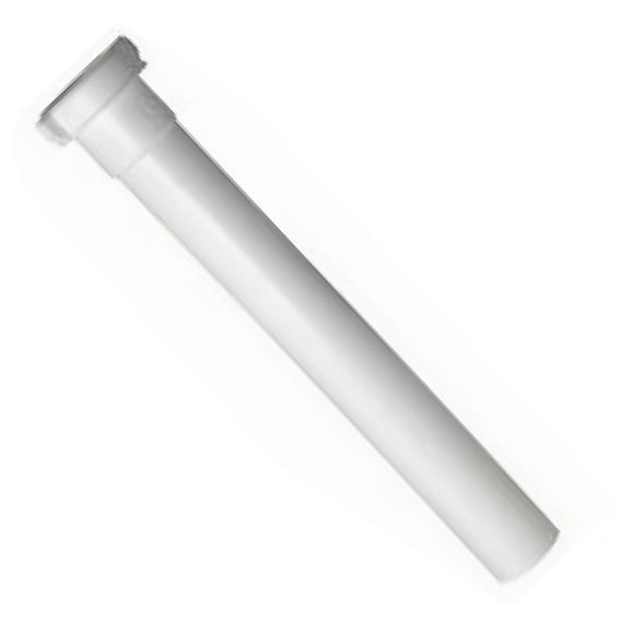 1-1/4" x 6 White Plastic Extension Tube for Tubular Drain Applications