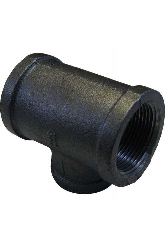 1-1/4"x1-1/4"x1" Black Iron Tee