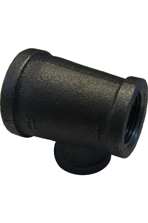 1-1/4"x1"x3/4" Black Iron Tee