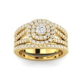 thumbnail image 1 of 1 1/4ct Cushion Halo Diamond Engagement Wedding Ring Set 10K yellow gold, 1 of 5
