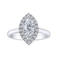 thumbnail image 1 of AFFY 1 1/5 Carat Marquise & Round White Natural Diamond Cluster Engagement Ring In 14k Solid White Gold (1.20 Cttw) Ring Size-8.5, 1 of 1