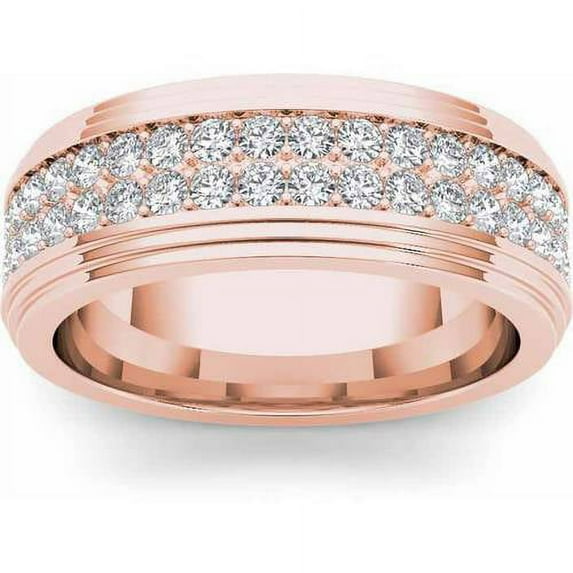 1-1/6 Carat T.W. Diamond Men's 14kt Rose Gold Wedding Band