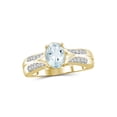 thumbnail image 1 of 1 1/7 Carat T.G.W. Aquamarine And 1/20 Carat T.W. White Diamond Sterling Silver Ring, 1 of 4