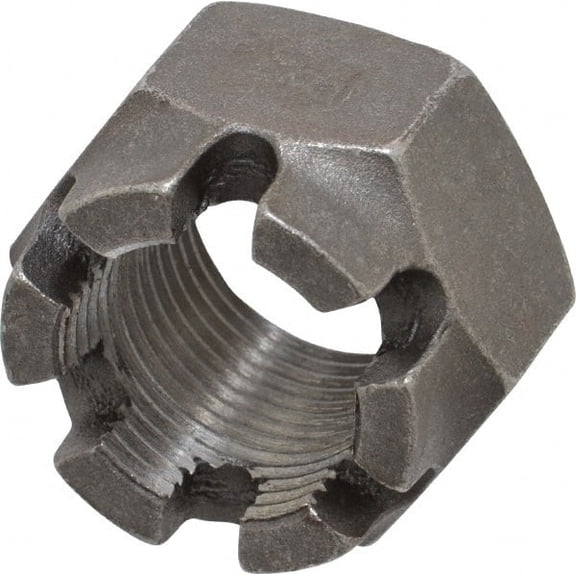 1-1/8 - 12 UNF Grade 5 Steel Castle Locknut