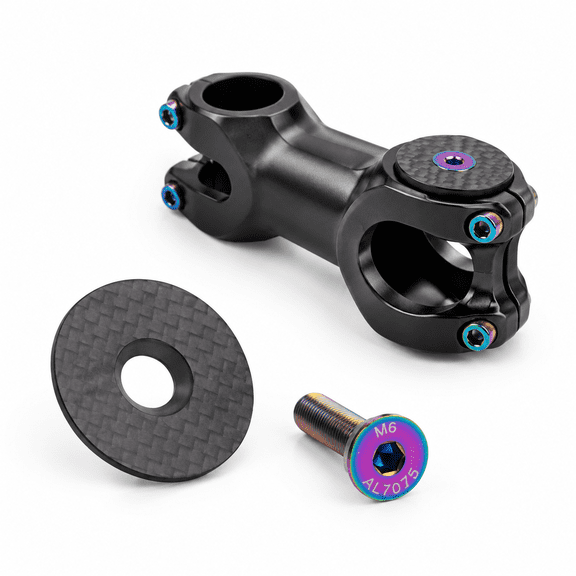 1 1/8" 28.6mm Carbon Fiber Bike Headset Stem Top Cap with M6 X 30mm Titanium Bolt