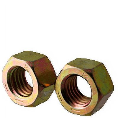 1 1/8"-7 Finished Hex Nut, Grade 8, Zinc Yellow CR+6 (inch) (Quantity: 75)