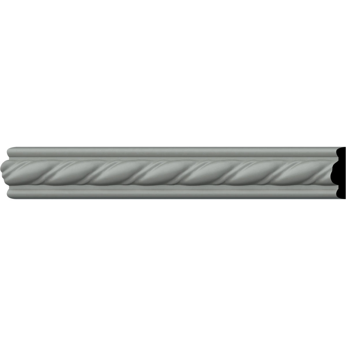Primed Gray Polyurethane Crendon Roped Panel Moulding, 94.5"