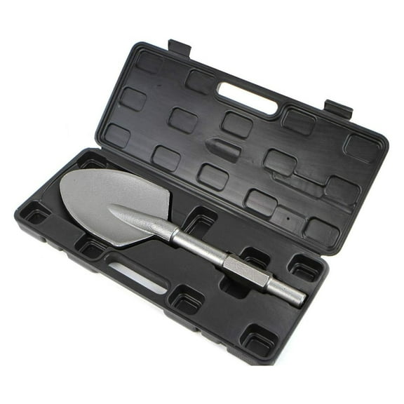 1-1/8" Hex Shank 5" Shovel Width Construction Clay Spade Shovel Bit for Electric Demolition Jack Hammer w/Carrying Case