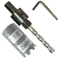 thumbnail image 1 of 1 1/8 Inch Carbide Hole Saw Kit inc 29mm Tungsten Hole Saw 3/8" Hex Hole Saw Arbor Hex Key Arbor fitted with Masonry TCT Pilot Drill For Concrete Wall Tile Brick Drywall Masonry Fiberglass Plaster, 1 of 6