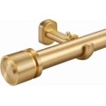 thumbnail image 1 of 1 1/8 Inch Diameter Curtain Rods 36 to 72 Inches(3-6ft), Telescoping Heavy Duty Large Drapery Rod with Adjustable Aluminum Alloy Bracket, Solid End Caps for Windows Patio Decoration, Brushed Gold, 1 of 7