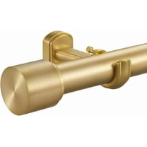 1 1/8 Inch Diameter Curtain Rods, 36-72” Telescoping Large Single Window Drapery Rod Heavy Duty With Adjustable Modern Brackets, Warm Gold