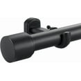 thumbnail image 1 of 1 1/8 Inch Diameter Curtain Rods, 48-84” Telescoping Large Single Window Drapery Rod Heavy Duty With Adjustable Modern Brackets, Matte Black, 1 of 11