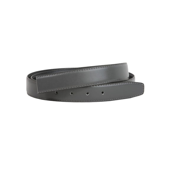 1 1/8 Inch One Size Fits All Feather Edged Plain Faux Leather Belt Strap