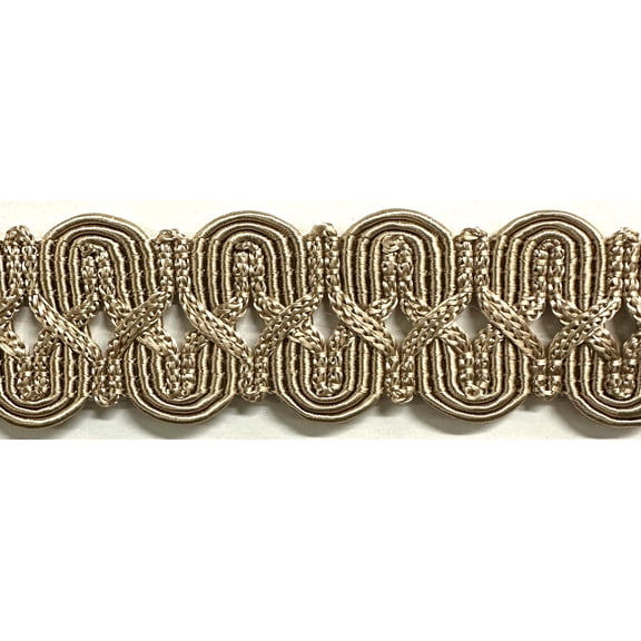 1-1/8" Large Scroll Gimp Braid Trimming - 6 Yards! - Color: Beige