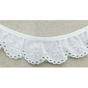 1-1/8" Ruffled Gathered Embroidery Eyelet Trimming - 8 Yards Total!