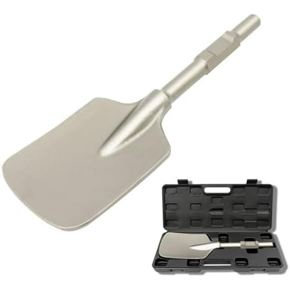 1-1/8 in Shank Chisel Bit 17.3" 5.3" Clay Spade Clay Shovel 17.5" Long Chrome Steel Digging Shovel Bit Chisel for Electric Jackhammer, Construction, Trenching, Landscaping
