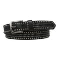 thumbnail image 1 of 1 1/8" Snap on Riveted Nailhead Studded Solid Cowhide Leather Jean Belt, 1 of 4