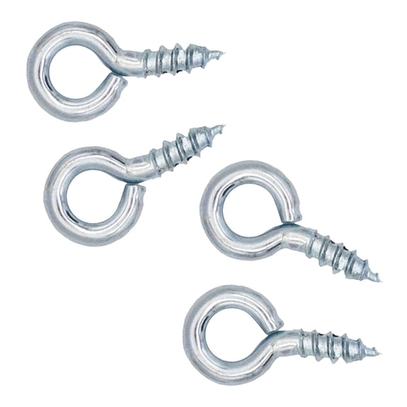 1-1/8" Zinc-Plated Screw Eyes for Picture Framing - 8.25mm Eye 13/16" Shank - 100 Pack