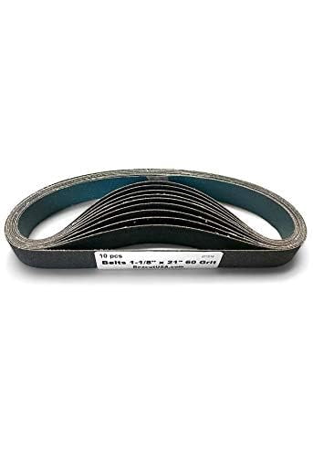 Courroies Abrasives 100-grain - 1-1/8 X 21 Pouces - Pack De 10 - Aluminium Oxide
