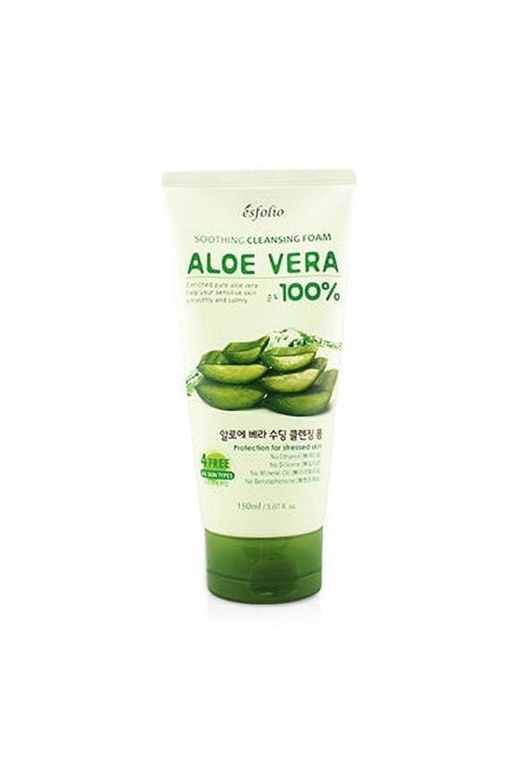 Aloe Vera Cleansing Foam, Soothing, Calming Skin, Moisturizing Effect, 150g