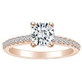 thumbnail image 1 of AFFY 1.1 Carat (Ctw) Round Shape White Natural Diamond Halo Engagement Ring In 14k Solid Rose Gold Ring Size-7, 1 of 1