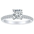 thumbnail image 1 of AFFY 1.1 Carat (Ctw) Round Shape White Natural Diamond Halo Engagement Ring In 14k Solid White Gold Ring Size-6.5, 1 of 1