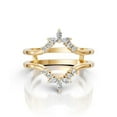 thumbnail image 1 of 1.1 Carat Marquise Cut Diamond Chevron Ring Enhancer in 14K Yellow Gold Vermeil – Vintage Double Curved Stacking Band, 1 of 5