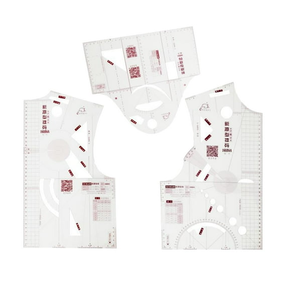 1:1 Clear Sewing Rulers Set, Pattern Making for Fashion Design, Tailors DIY Drafting Quilting Styling Drawing Grading Cutting