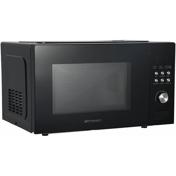 1.1 Cu. Ft. Black Microwave | 10 Power Levels & 6 Pre-Programmed Settings | Removable Glass Turntable with Child Lock