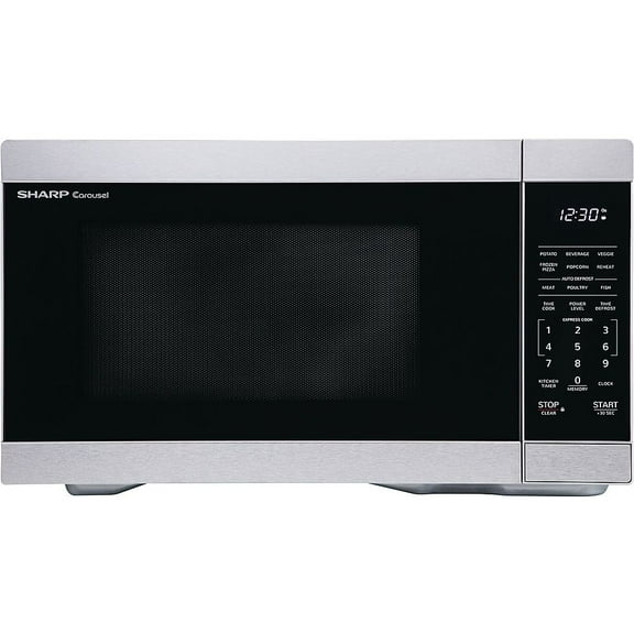 1.1 Cu.ft Countertop Microwave - Spacious Interior with Sleek Stainless Steel Finish