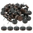 thumbnail image 1 of 1.1" Dia Chair Slides, 40 Pcs Nail on Furniture Glides for Wooden Furniture, Table Feet, Carpet and Hardwood, Brown, 1 of 7