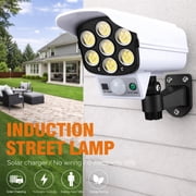 11 Fake Security Camera Deterrent Light, Rechargeable, 77 LED Spot Lights Solar Powered, Motion Sensor & Remote Control, IP65 Waterproof, LED Deterrent Light for Home/Garden Durable Plastic