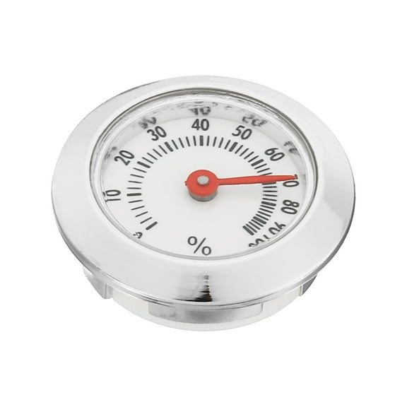 1.1" Round Indoor Outdoor Hygrometer No Battery Required Mini Humidity Gauge, Silver