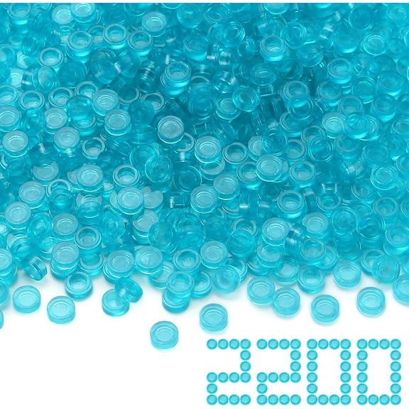 11 Round Tiles Transparent Light Blue Flat Bricks 2200PCS MOC Parts and Pieces, Bulk Studs Building Accessories for Smooth Surface Mosaics and Pixel Art Toy Dots Compatible with Major Brands 98138