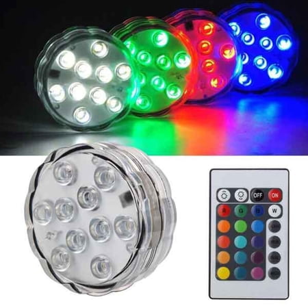 1' 1 Submersible Remote Control RGB Light - 2 Pack