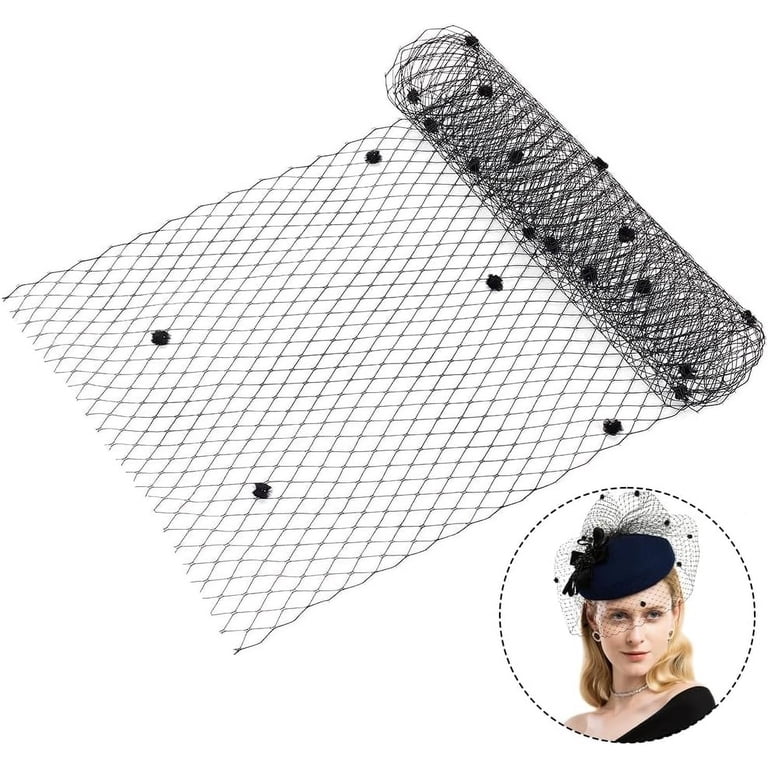 1.1 Yard Black Bridal Veil Flapper Fascinator Mesh Veil  display picture 2