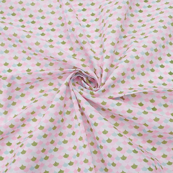 1.1 Yard Scales Fabric 57 inch Wide Fish Scale Fabric Pink Fabric Polyester Fish Scale Pattern Fabric for DIY Craft Sewing Clothes